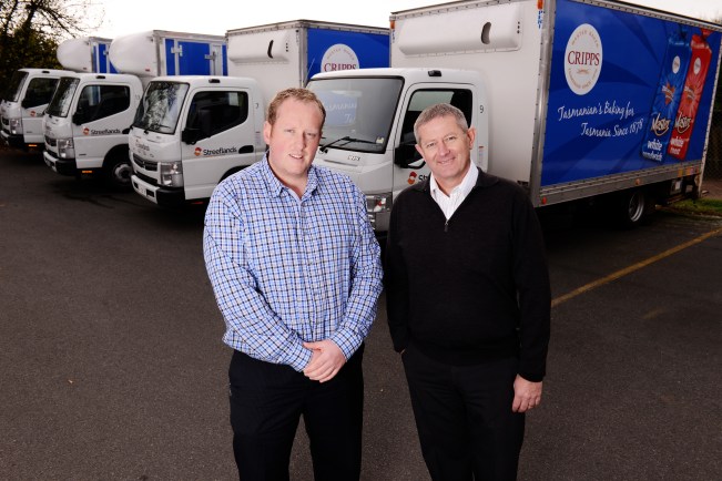 Troy Streefland, operation manager of Streefland’s Transport and Logistic Solutions, and Stephen Harvey, Cripps operations manager.