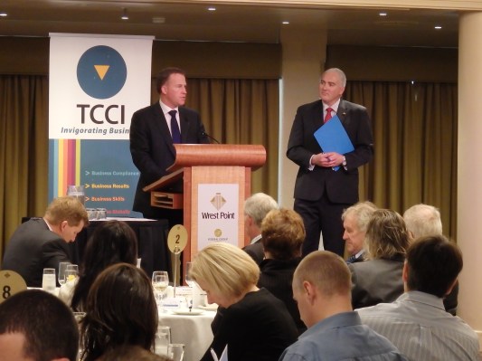 Premier Will Hodgman and TCCI CEO Michael Bailey