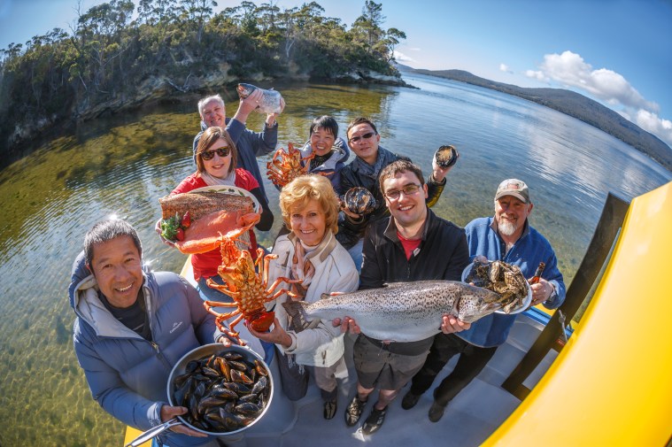 Quality Tasmanian seafood and dedicated producers. Photo by Peter Aitchison